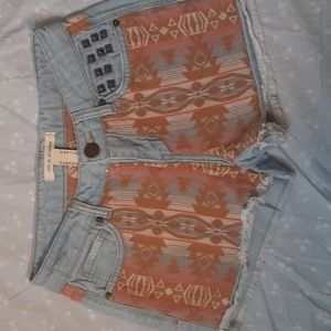LIFE IN PROGRESS WESTERN STYLE JEAN SHORTS , SIZE 24